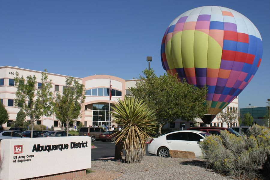 Balloon lands in district office parking lot