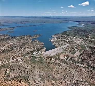 Aerial view of Santa Rosa Dam and Lake