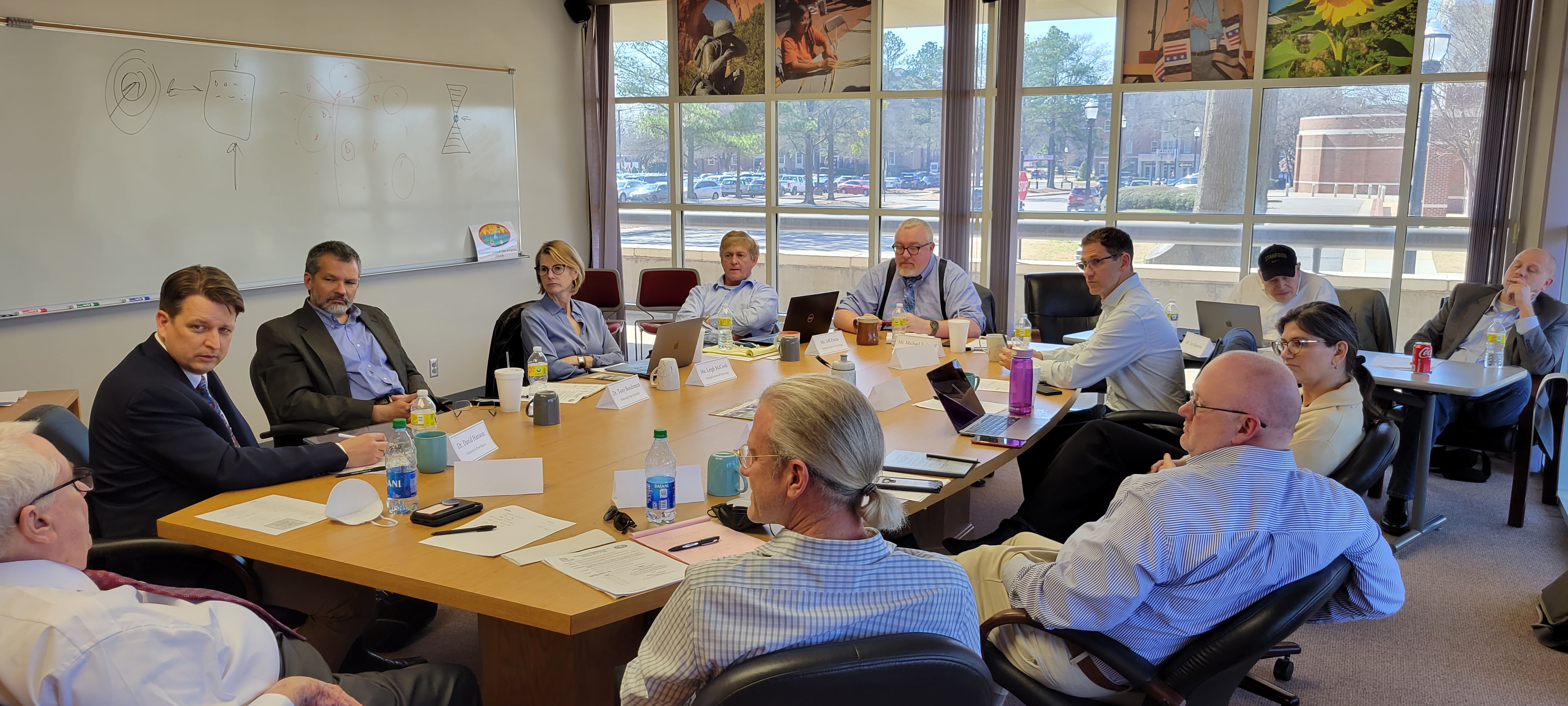 Meeting participants included representatives from the University of Alabama, the Alabama Water Institute, the University of New Mexico, Mississippi State University, the University of Georgia, and the Georgia Institute of Technology.