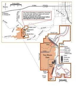 Map of Two Rivers Dam, NM