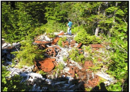 Pile of scrap metal at an abandoned mine site in Alaska